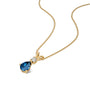 The sophisticated september birthstone pear-shaped london blue topaz and diamond pendant