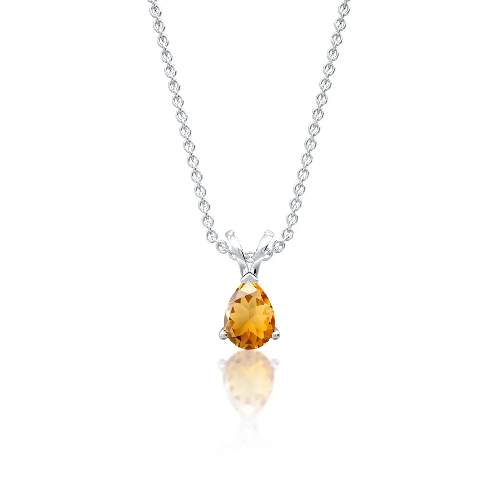 Fortune white gold november birthstone classic citrine drop pendant