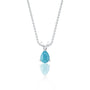 Fortune white gold december birthstone classic turquoise drop pendant
