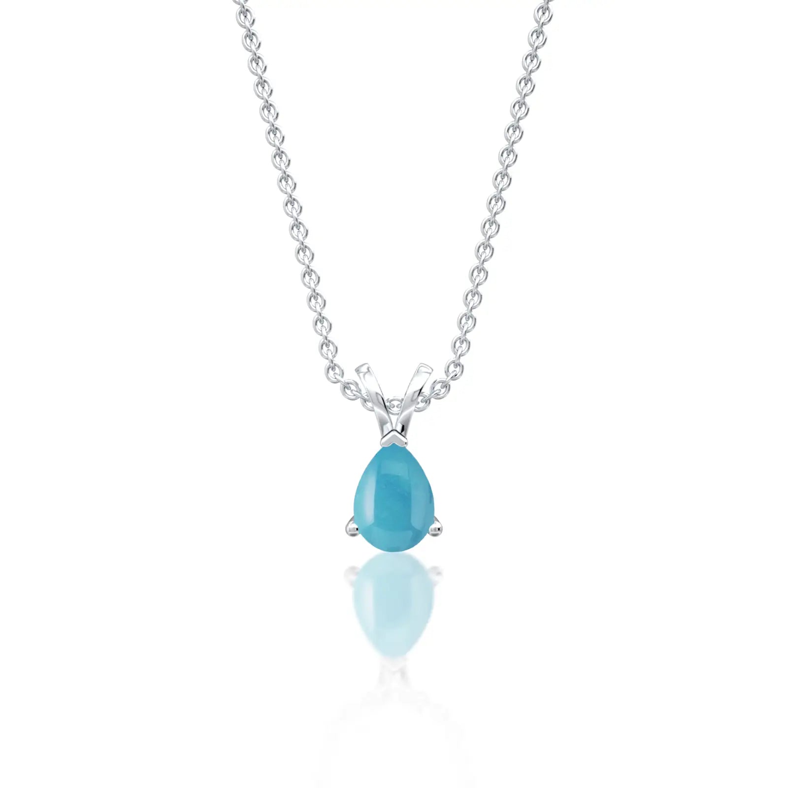 Fortune white gold december birthstone classic turquoise drop pendant