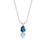 Trendy white gold september birthstone classic london blue topaz drop pendant for women