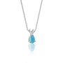 White gold december birthstone classic turquoise drop pendant