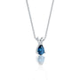 White gold september birthstone classic london blue topaz drop pendant for women