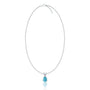 White gold december birthstone classic turquoise drop pendant for office wear