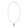 White gold november birthstone classic citrine drop pendant for office wear