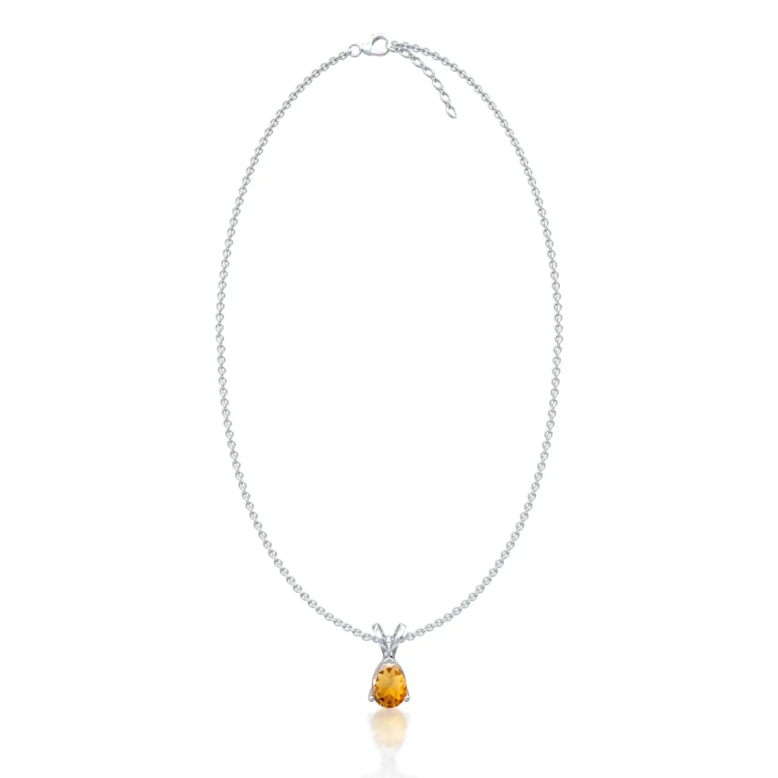 White gold november birthstone classic citrine drop pendant for office wear