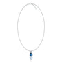 White gold september birthstone classic london blue topaz drop pendant for office wear