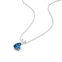 Unique fortune white gold september birthstone classic london blue topaz drop pendant 