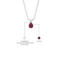 January birthstone garnet pendant variant detail, silver-tone metal and deep red garnet stone