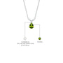 Metal & stone details of August birthstone classic peridot drop pendant by Fortune