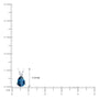 Dimensions of White gold September birthstone classic London blue topaz drop pendant by Fortune Jewellery