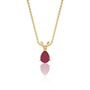 Yellow gold january birthstone classic garnet drop pendant for office wear