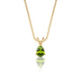 Yellow gold august birthstone classic peridot drop pendant