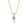 Fortune yellow gold april birthstone classic white topaz drop pendant for women