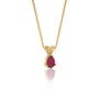 Yellow gold january birthstone classic garnet drop pendant
