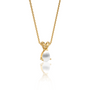 Yellow gold trendy june birthstone classic mother of pearl drop pendant