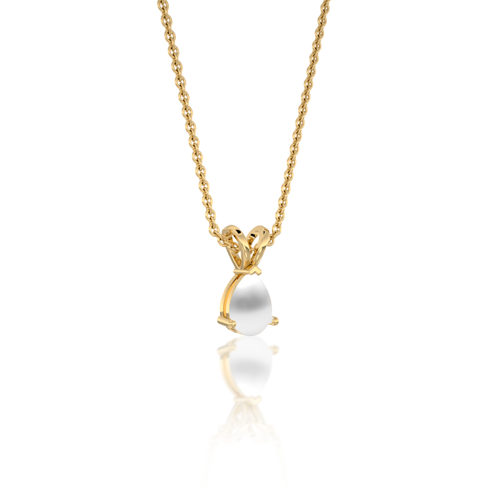 Yellow gold trendy june birthstone classic mother of pearl drop pendant