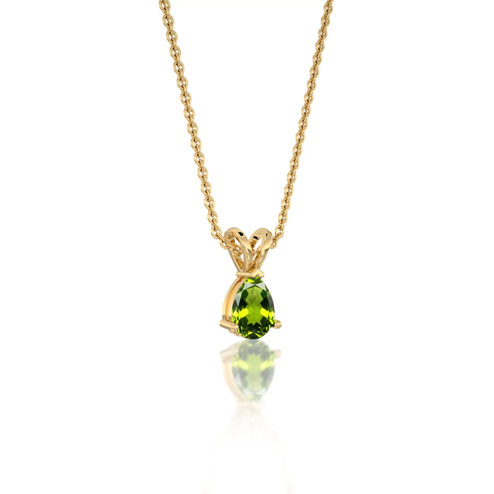 Unique august birthstone classic peridot drop pendant