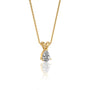Fortune yellow gold april birthstone classic white topaz drop pendant