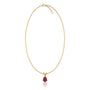Yellow gold january birthstone classic garnet drop pendant foe woen