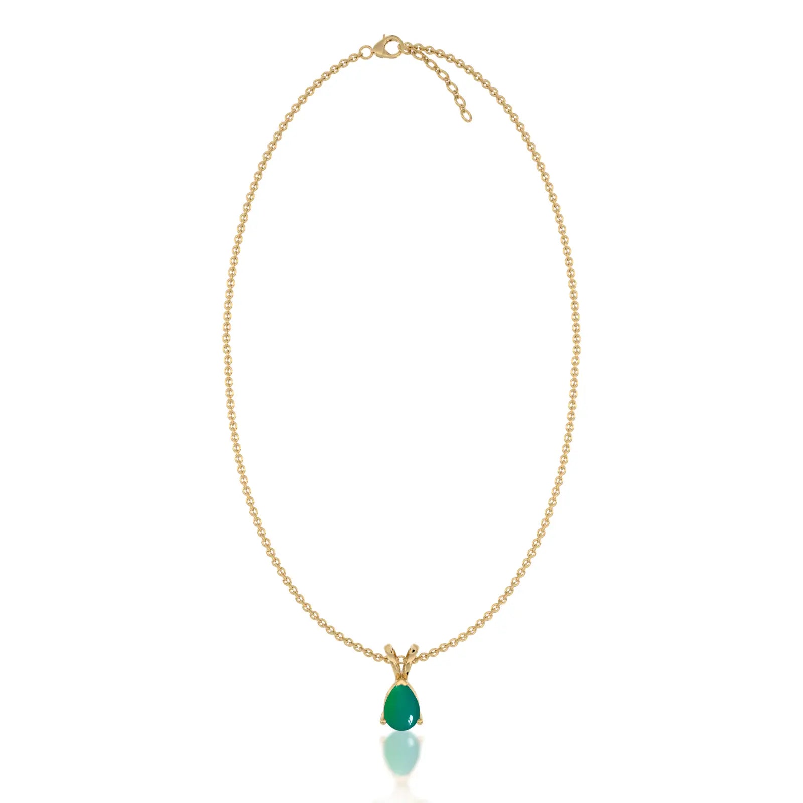 May birthstone classic green agate drop pendant for office wear