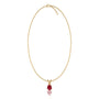 Yellow gold trendy july birthstone classic opaque ruby drop pendant for office wear