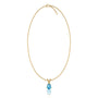 March birthstone classic swiss blue topaz drop pendant for women