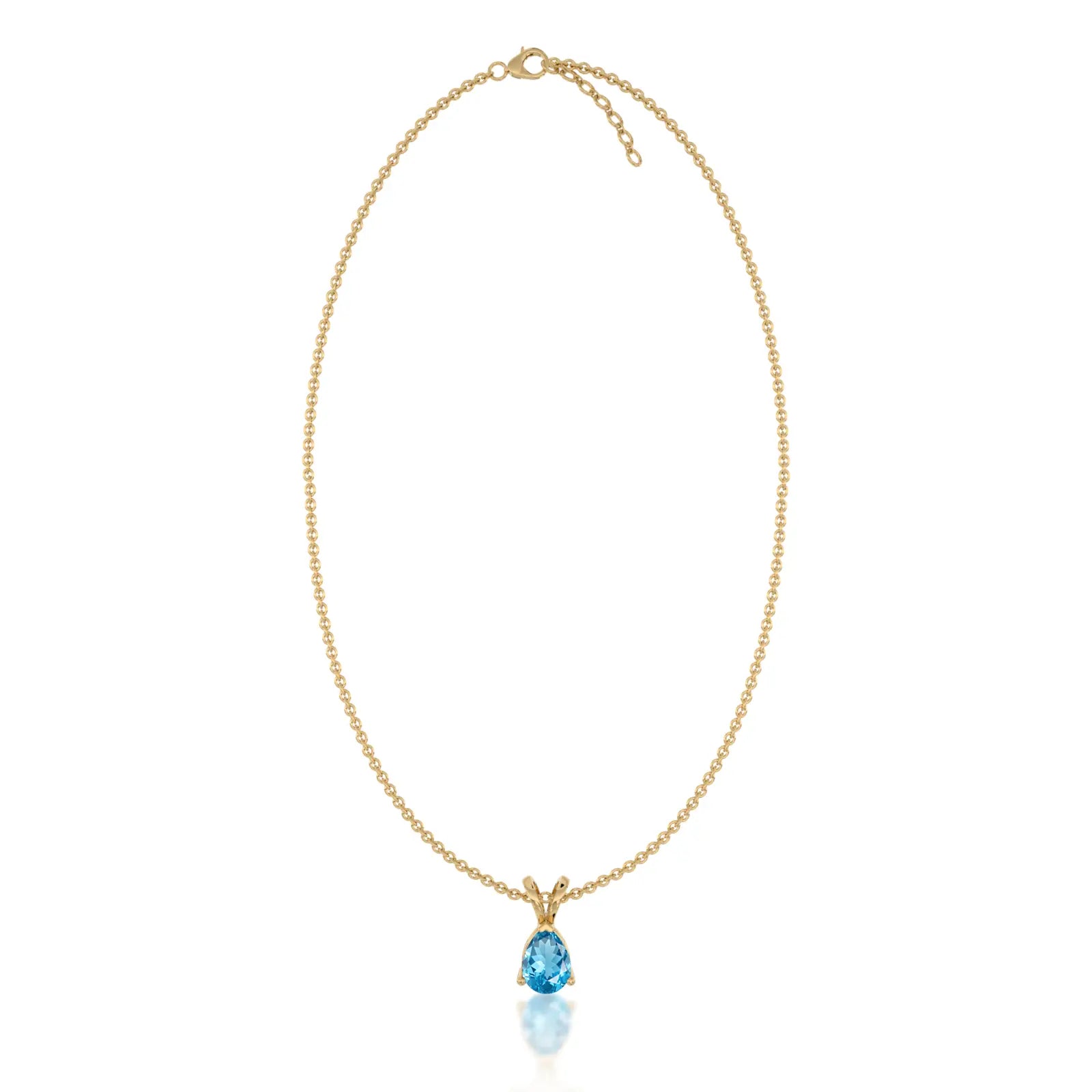 March birthstone classic swiss blue topaz drop pendant for women