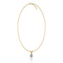 Fortune yellow gold april birthstone classic white topaz drop pendant for office wear