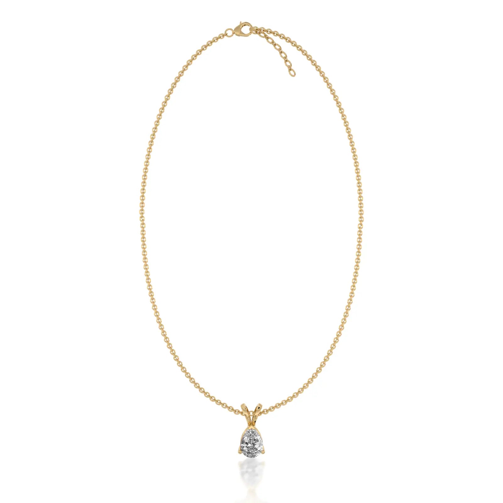 Fortune yellow gold april birthstone classic white topaz drop pendant for office wear