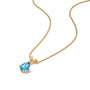 March birthstone classic swiss blue topaz drop pendant for office wear