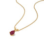 Yellow gold january birthstone classic garnet drop pendant for office wear