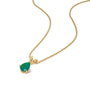 Trendy fortune yellow gold may birthstone classic green agate drop pendant