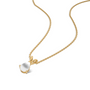Yellow gold june birthstone classic mother of pearl drop pendant for office wear