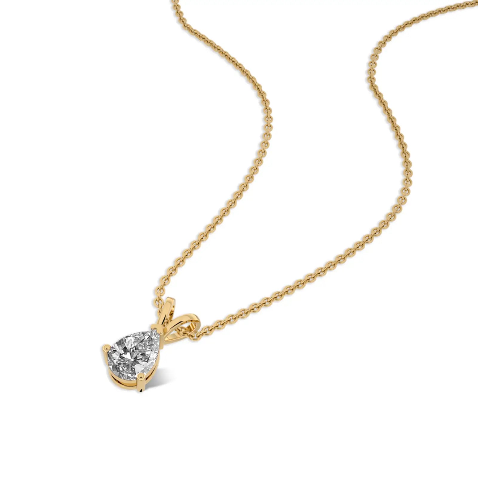 Trendy fortune yellow gold april birthstone classic white topaz drop pendant