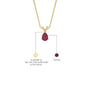 January birthstone garnet pendant variant detail, warm-tone metal and deep red garnet stone