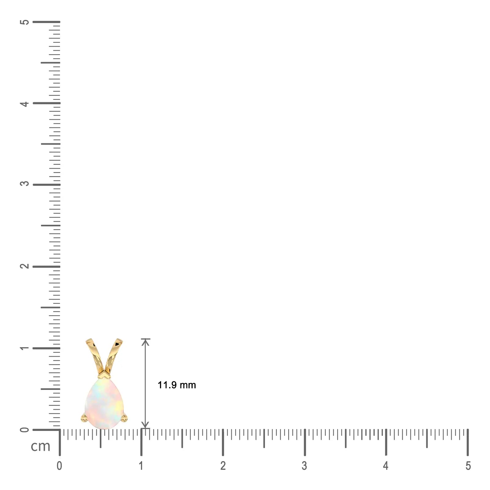 Classic October Birthstone Opal Drop Pendant measurement