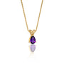 Yellow gold february birthstone classic amethyst drop pendant