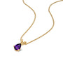 Fortune yellow gold february birthstone classic amethyst drop pendant