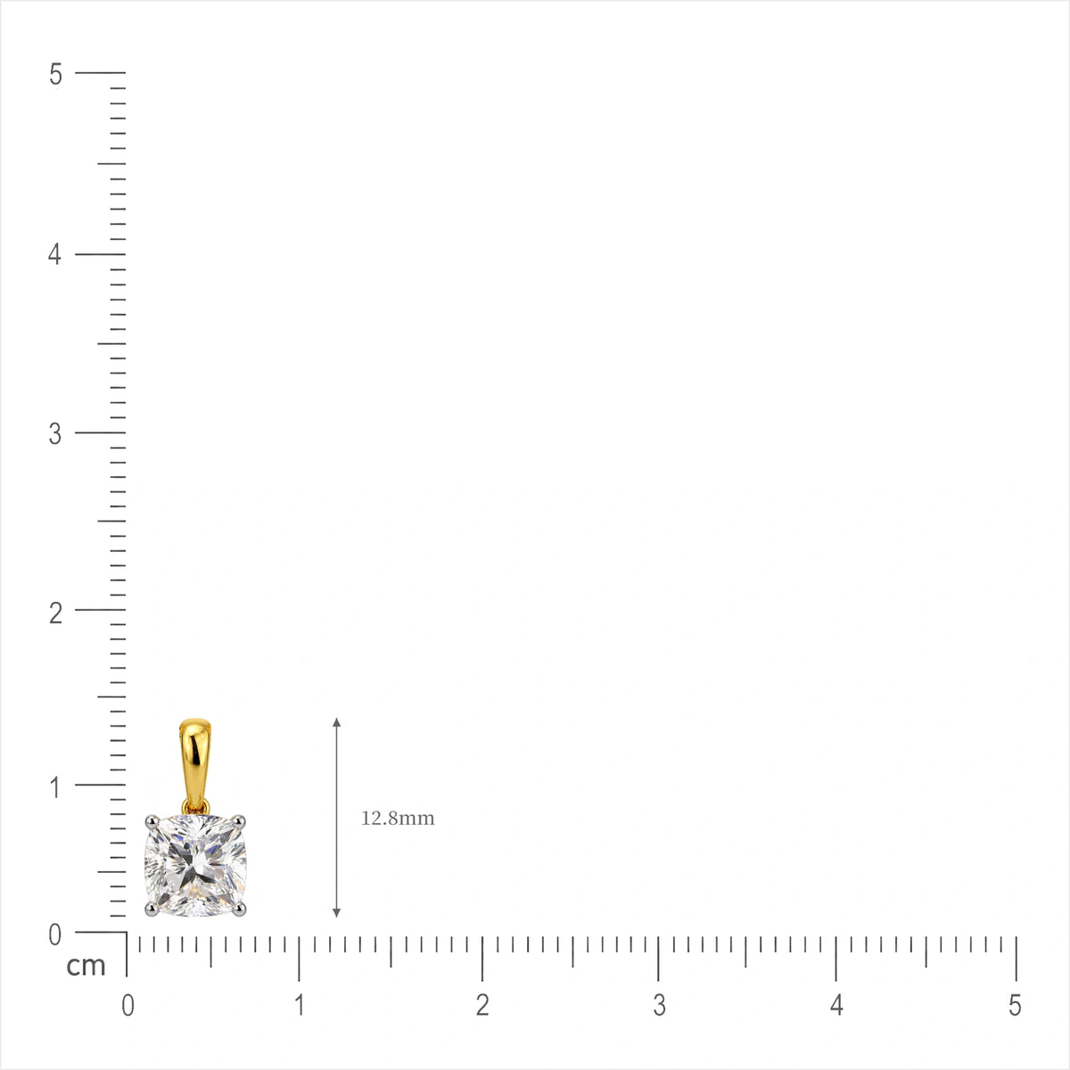 Lab grown 2 Ct Cushion-Cut Diamond Solitaire Pendant by Fortune Jewellery 