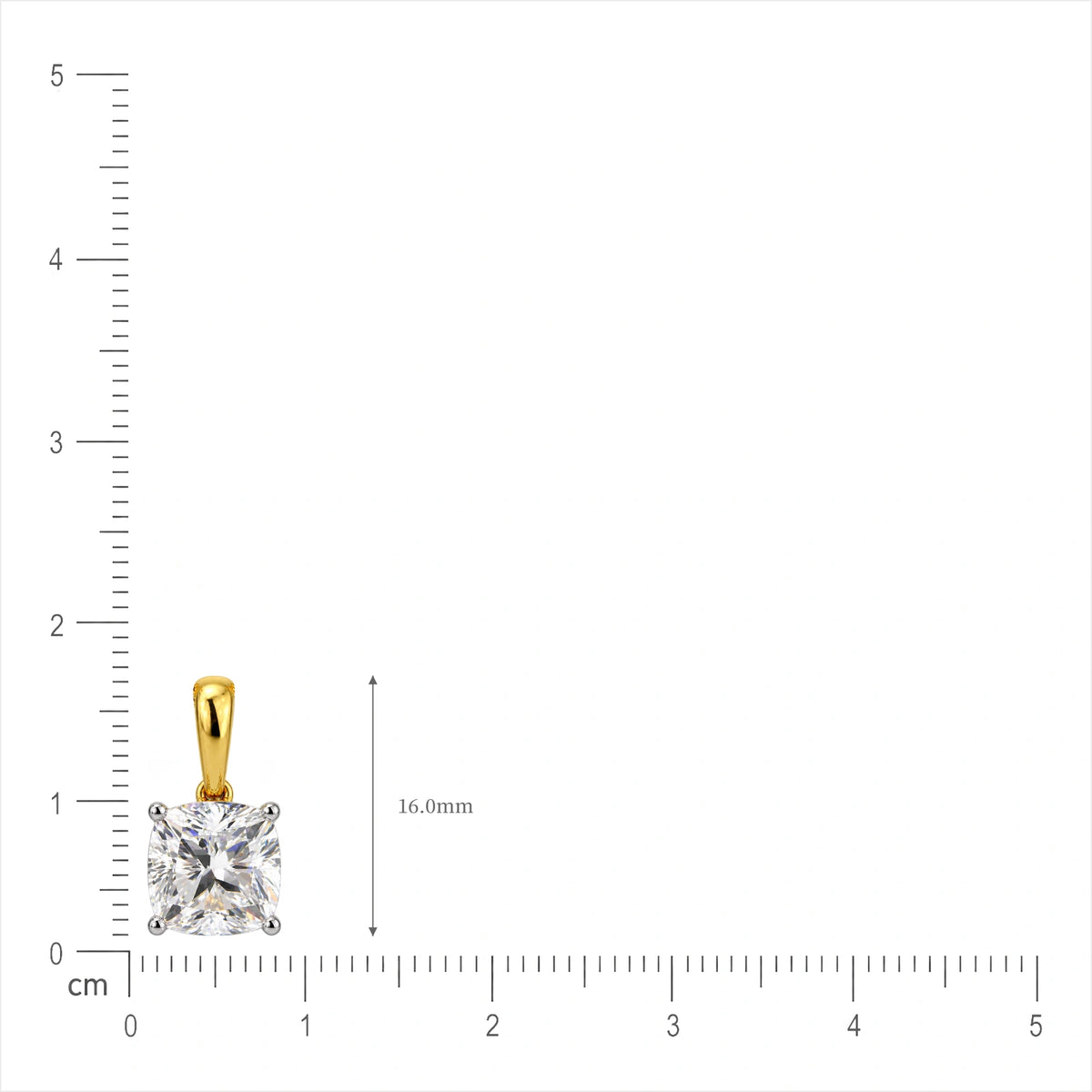 Lab grown 5 Carat Cushion-Cut Diamond Solitaire Pendant by Fortune Jewellery 