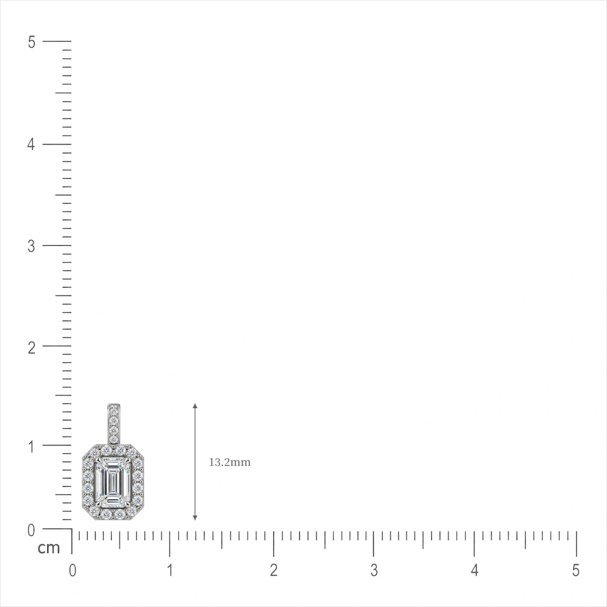 0.5 Carat Emerald-Cut Diamond Halo Pendant by Fortune