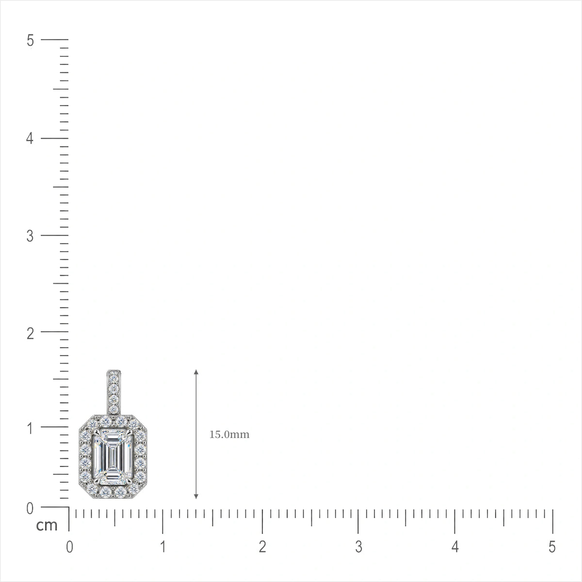 1 Carat Emerald-Cut Diamond Halo Pendant by Fortune