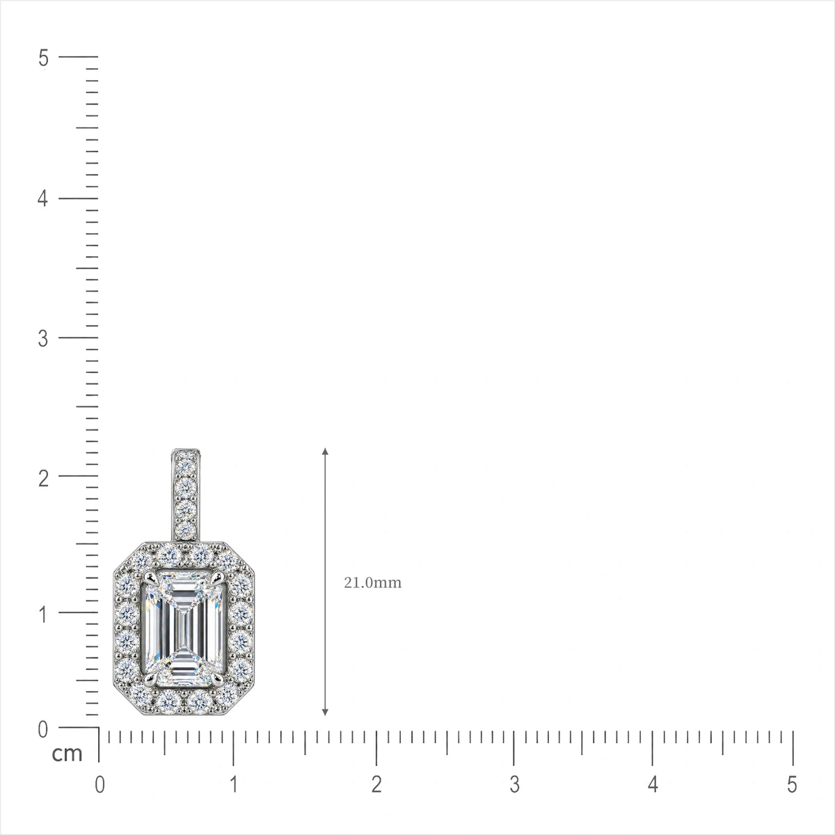 2 Ct Emerald-Cut Diamond Halo Pendant by Fortune