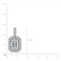 Fortune 4 Ct Emerald-Cut Diamond Halo Pendant