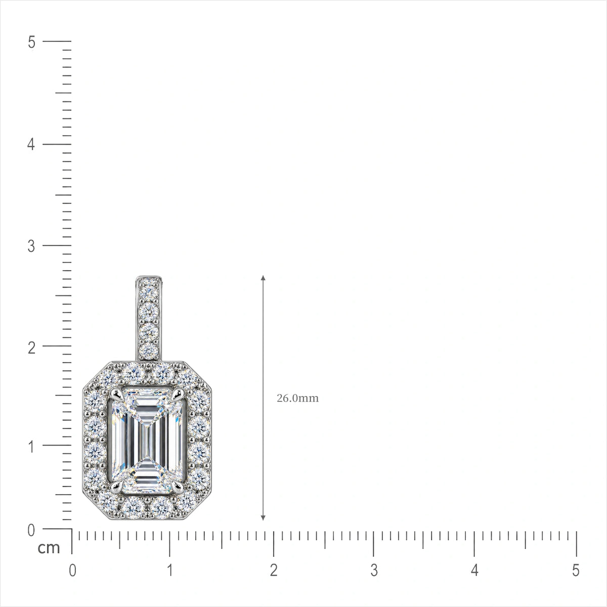 Fortune 4 Ct Emerald-Cut Diamond Halo Pendant