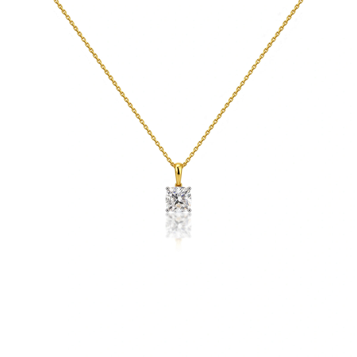 0.5 Carat Cushion-Cut Diamond Solitaire Pendant by Fortune Jewellery 