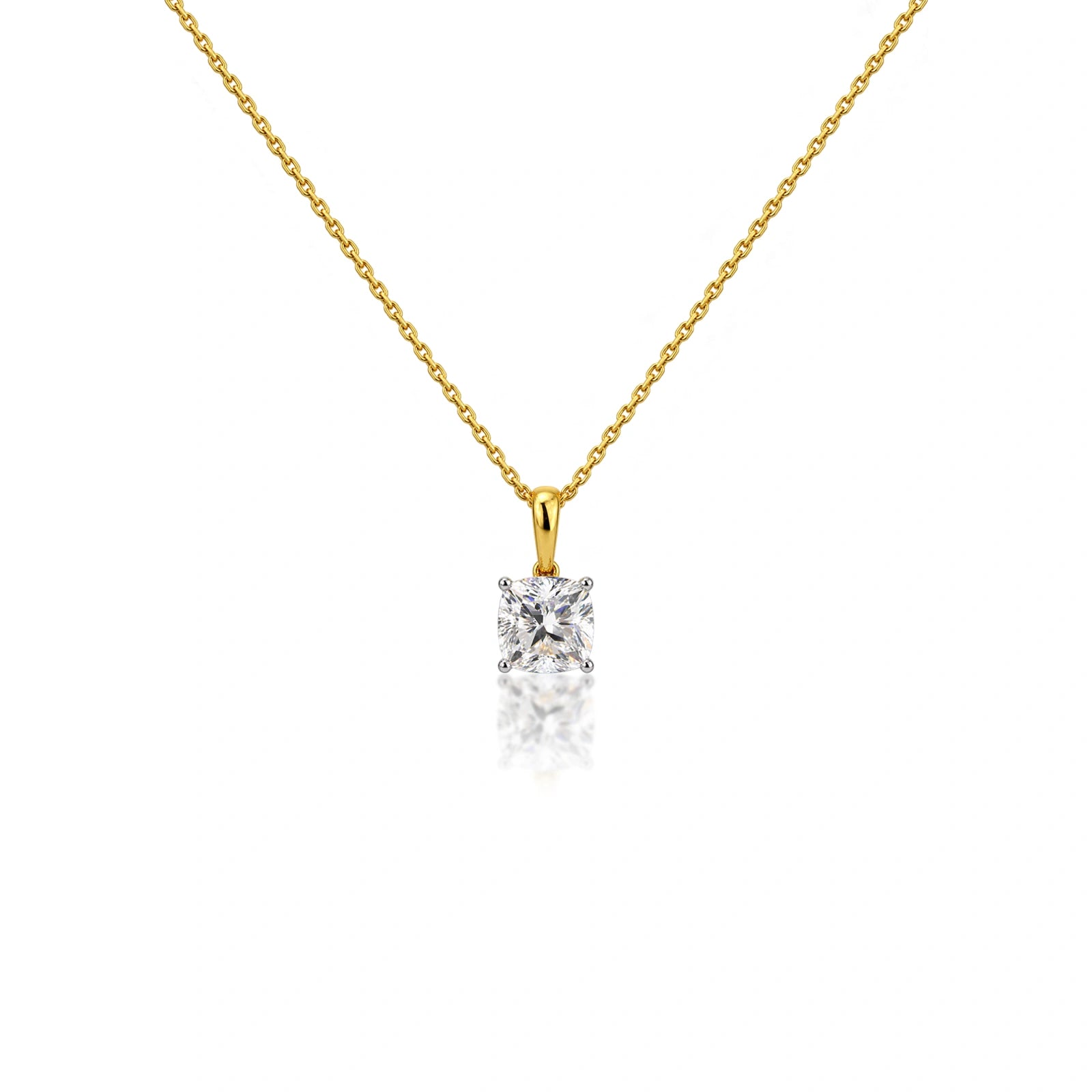 0.75 Ct Cushion-Cut Diamond Solitaire Pendant by Fortune Jewellery 