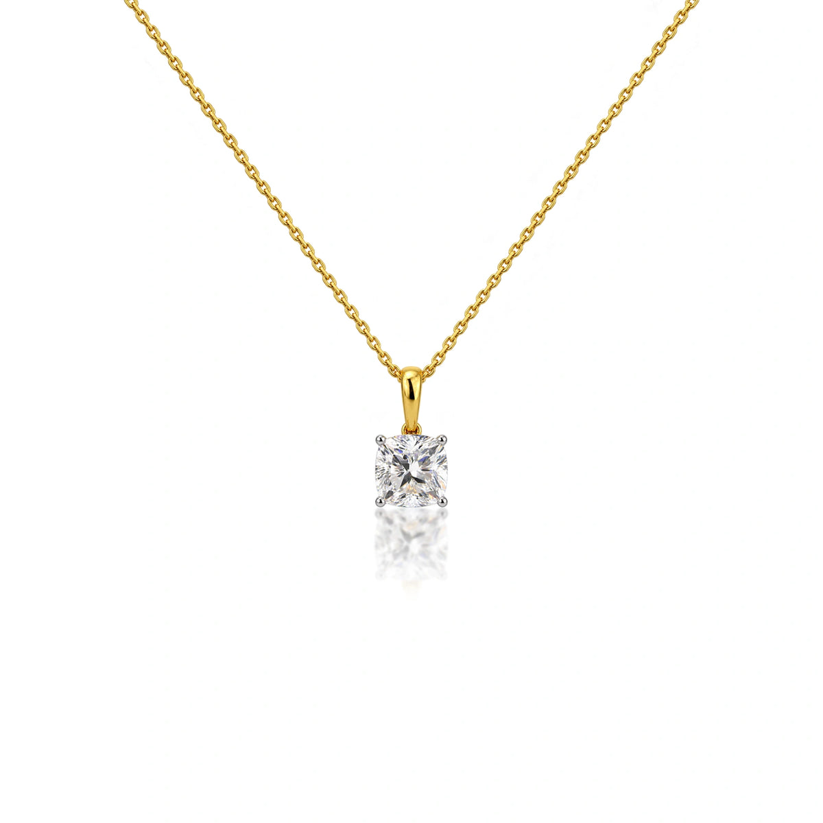 0.75 Ct Cushion-Cut Diamond Solitaire Pendant by Fortune Jewellery 