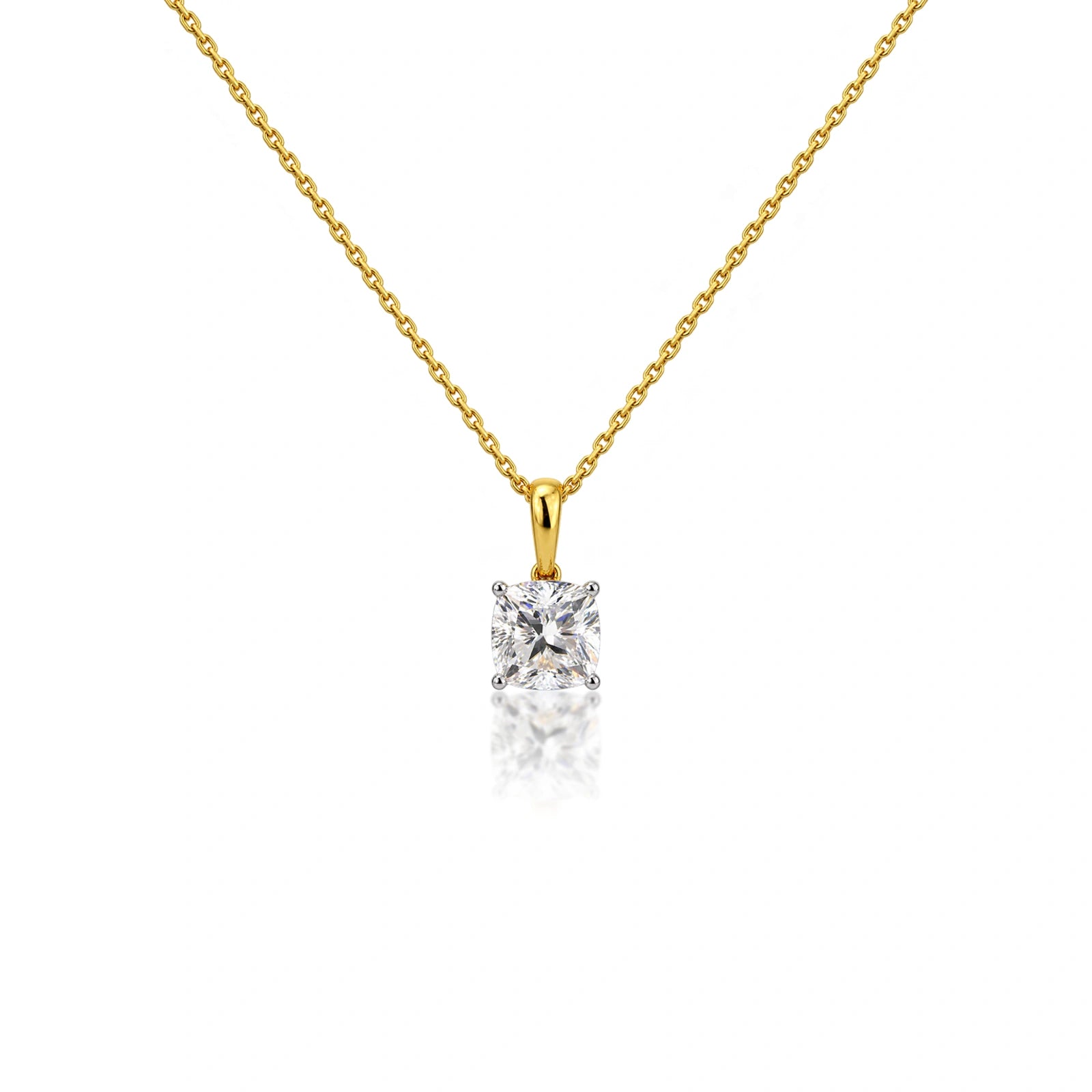 1 Carat Cushion-Cut Diamond Solitaire Pendant by Fortune Jewellery 